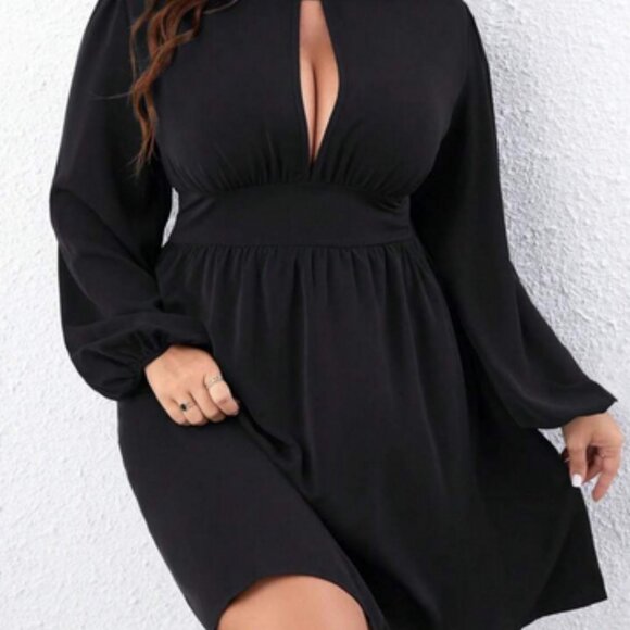 shien plus size black dress - Picture 3 of 7